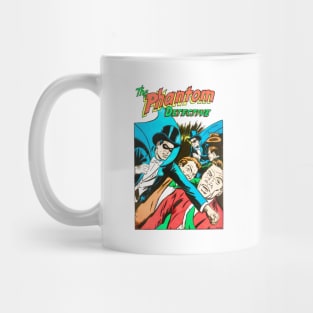 Masked Detective with Hat fights organized crime Retro Vintage Comic Mug